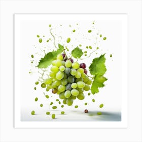 Grapes Splashing Art Print