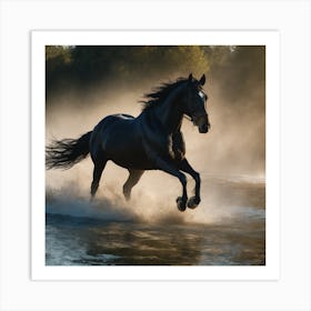 00 A Black Horse R 0 Art Print