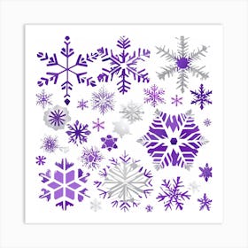 Purple Snowflakes Art Print