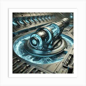 Cascade Sovereignty Scifi Aqua Bastion Cannon Art Print