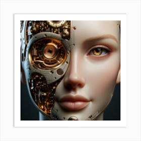 Face Of A Robot Art Print