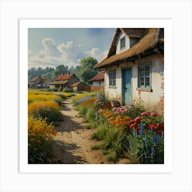 Cottage In The Countryside Art Print