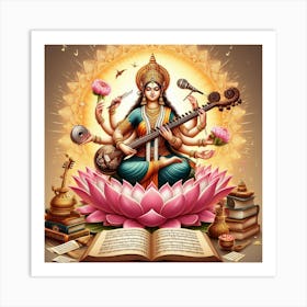 Mata Saraswati Art Print