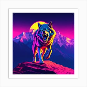 Wolf running Art Print