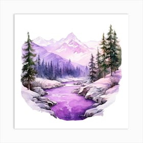 Watercolor Landscape Painting 17 Art Print