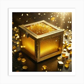 Golden box treasure Art Print