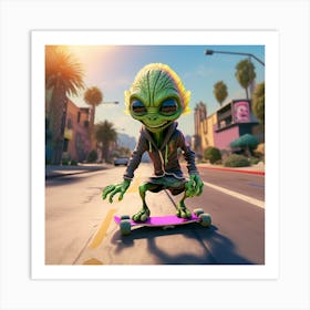 Alien Skate 16 Art Print