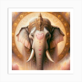 Elephant With Heart Art Print