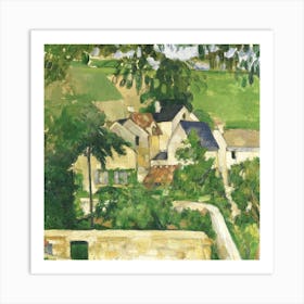 Cézanne'S Village Oil Painting Landscape Illustration Art Print