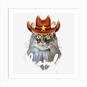 Funny Mashup Between Meow And Howdy Art Print