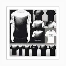 Black And White T - Shirt 2 Art Print