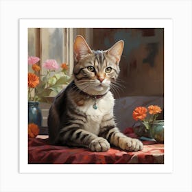 Domestic Shorthair cat Art Print