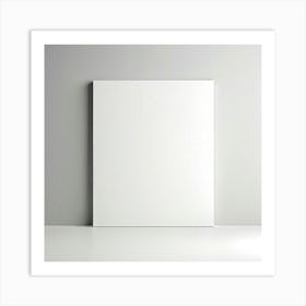 Mock Up Blank Canvas White Pristine Pure Wall Mounted Empty Unmarked Minimalist Space P (5) Art Print