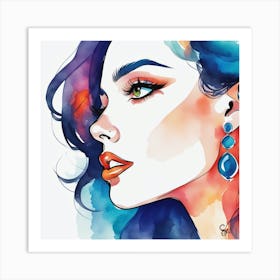 Watercolor Of A Woman 6 Art Print