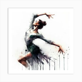 Watercolor Ballet Dancer #2 Art Print