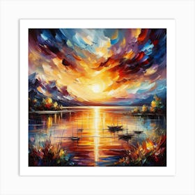 Sunset On The Lake Art Print