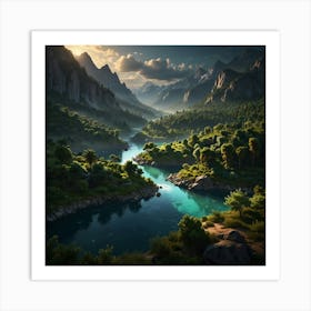 River In The Mountains 14 Art Print