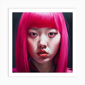 Pink Haired Girl 3 Art Print