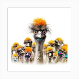 Ostriches Art Print