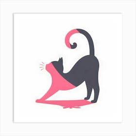 Cat In Yoga Pose Art Print