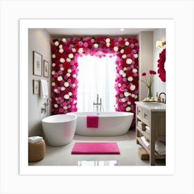 Hermoso Baño Con Cortinas Bellas Art Print