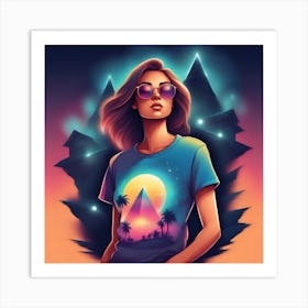 Girl With Sunglasses Art Print