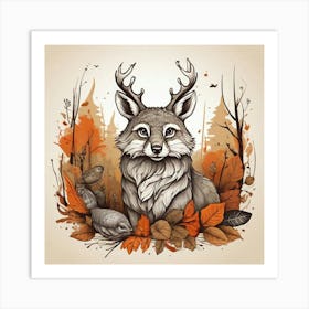 Fox In Autumn Art Print