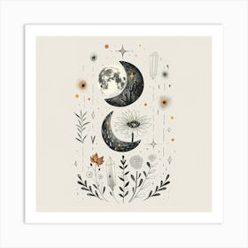 Minimalist Boho Celestial Moon 23 Art Print