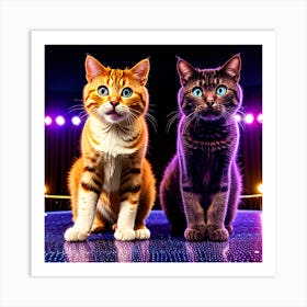 Two Cats On Stage Art Print