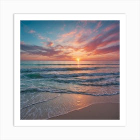 Sunset On The Beach Art Print