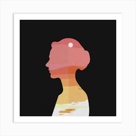 Silhouette Of A Woman Art Print