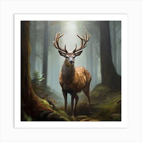 Deer In The Forest Art Print