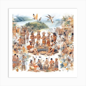 Tribal Tapestry of Tastes Art Print