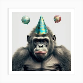 Birthday Gorilla 3 Art Print