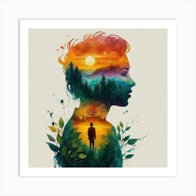 Girl In The Forest 2 Art Print