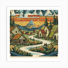 Small mountain village 5 Art Print