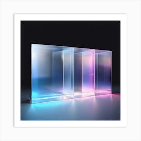 Three Transparent Acrylic Cubes Art Print