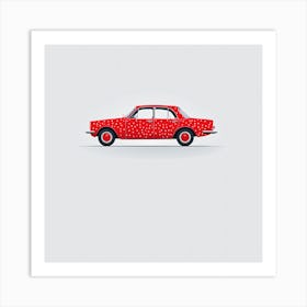 Red Polka Dot Car Art Print