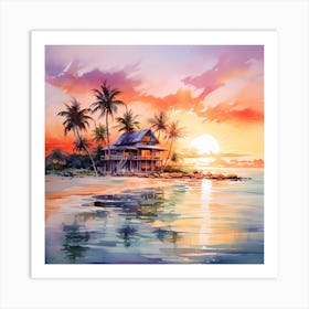 Tropical Tranquility: Caribbean Canvas Art Print