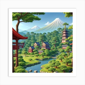 Japanese landscape 4 Art Print