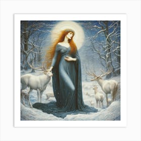 Winter Forest Goddess Art Print