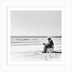 Man On The Beach Art Print