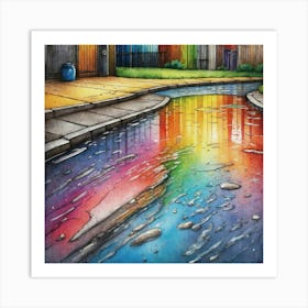 Rainbow Puddle Art Print