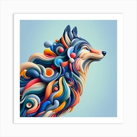 Abstract Wolf Art Print