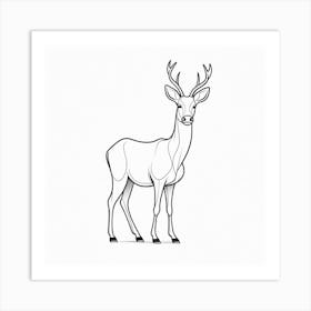 Deer Drawing Art Print