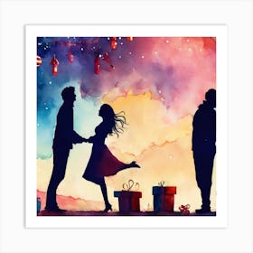 Christmas Couple Art Print