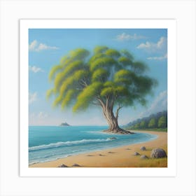 Tree On The Beach Art Print