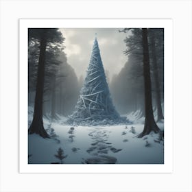 Christmas Tree In The Forest 121 Art Print