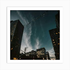 Night Sky Over City Art Print