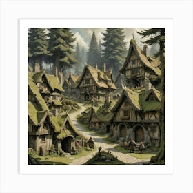 Dwarven Norse Village Art Print